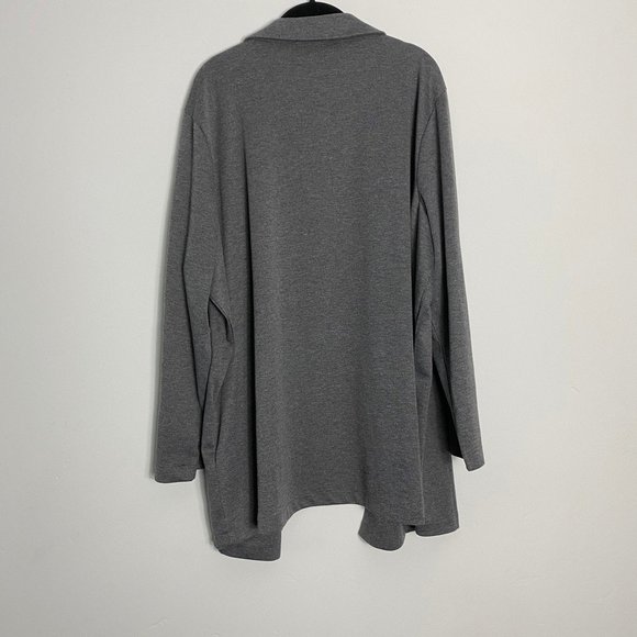 Collared Heather Gray Long Sleeve 3X Cardigan New - Picture 5 of 8